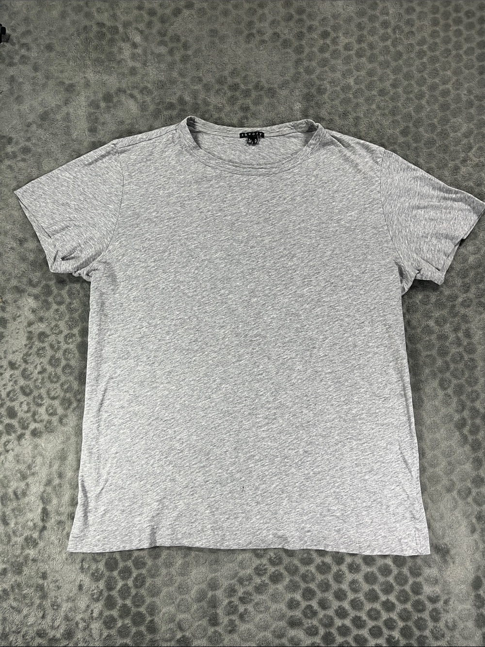 Theory Gaskell Men's 100% Pima Cotton Gray Crewneck T-Shirt